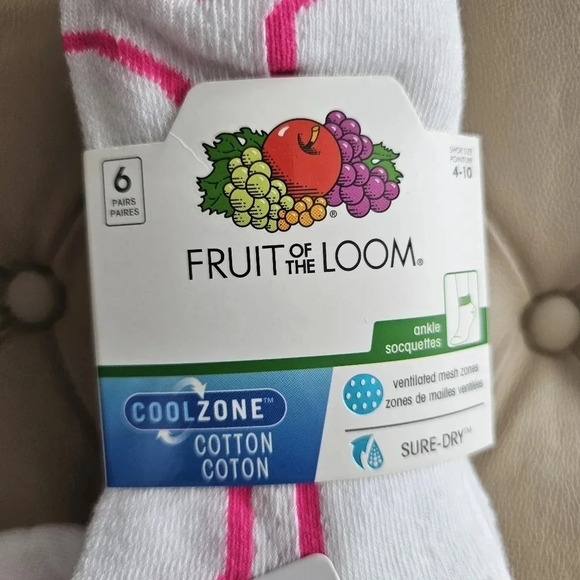 Fruit of the Loom Cotton Cool Zone Comfort 6 pairs pack size 8 - Picture 2 of 4